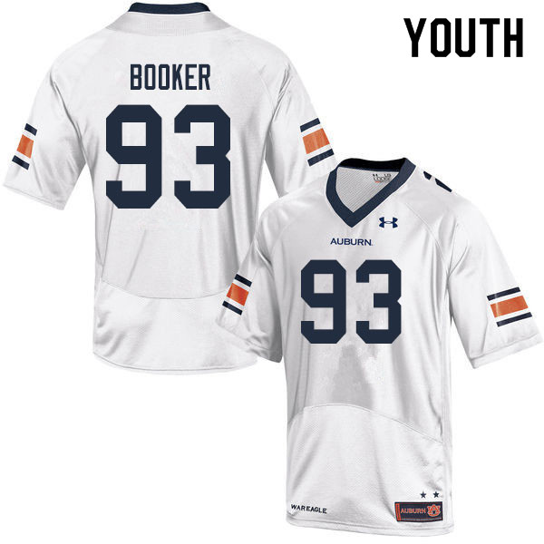 Youth #93 Devonte Booker Auburn Tigers College Football Jerseys Sale-White